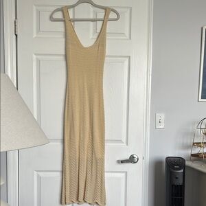 Hello Molly Tan Sleeveless Scoop Neck Maxi Dress